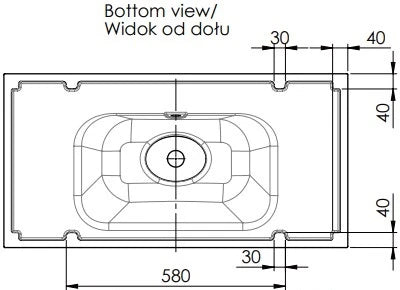 Procasa Klaire tablette en marbre artificiel avec 1 vasque central 900 x 460 mm - blanc mat - robinetterie pré-percé