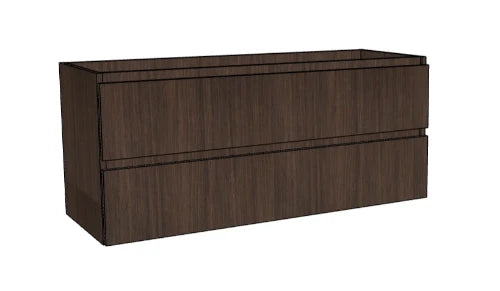 Procasa Kivu sous-meuble avec 2 tiroirs sans poignées 1200 x 475 x 520 mm - lungo - découpe droite