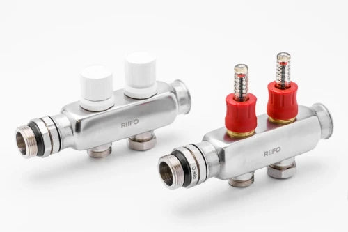 RIIFO UFH set d'extension jusqu'à 2 circuits pour collecteur inox avec raccord et bouchon