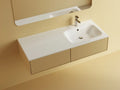 Procasa Klaire tablette en marbre artificiel avec 1 vasque à droîte 1200 x 460 mm - blanc mat - robinetterie pré-percé