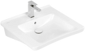Villeroy & Boch ViCare lavabo pour personnes handicapées 600 x 550 x 180 mm - blanc - avec tour robinetterie - avec trop-plein