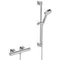 Ideal Standard CeraTherm T25 New Pack mitigeur thermostatique de douche - Chromé - set de douche 600 mm - Chromé - douchette 2jet 100 mm Chromé/blanc 8 l/min - IdealFlex 1/2 x 1750 mm