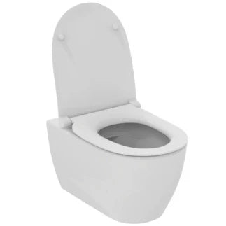 Ideal Standard I life O WC suspendu PACK Hydrotwist (WC suspendu avec abattant de WC sandwich avec fermeture amortie) sans rebord de chasse d’eau - blanc