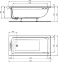 Ideal Standard La Dolce Vita baignoire acryl 1700 x 800 mm - blanc