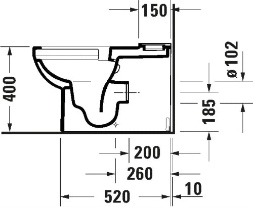 Duravit No.1 cuvette à poser sortie PK back-to-wall - blanc
