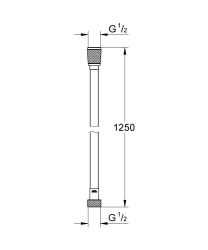 Grohe Silverflex flexible 1/2 x 1250 mm - chrome