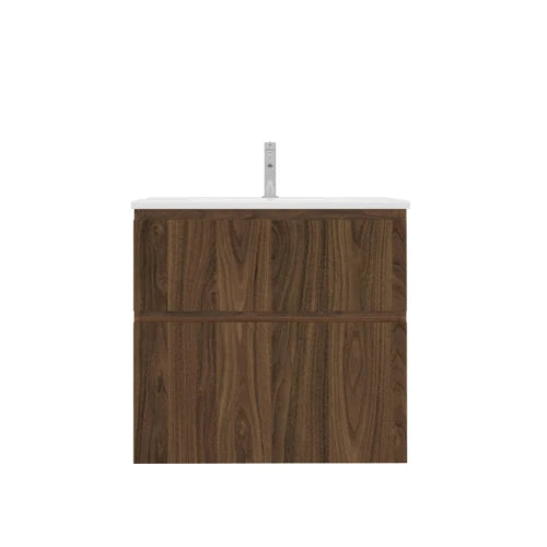 Procasa Klaire 65 - sous meuble lavabo avec 2 tirroirs 700 x 435 x 650 mm - découpe central - walnut