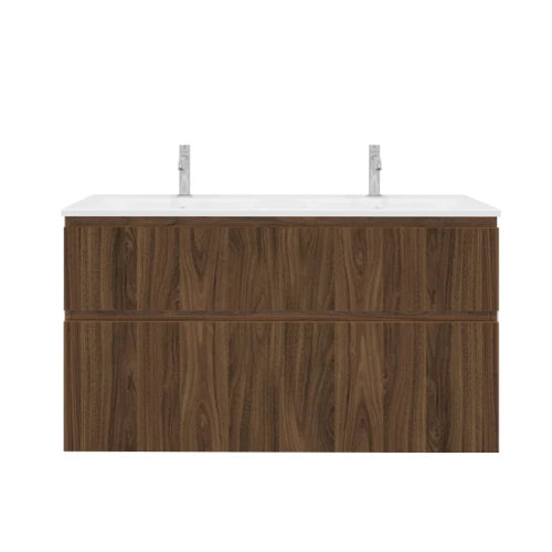 Procasa Klaire 65 - sous meuble lavabo avec 2 tirroirs 1200 x 435 x 650 mm - découpe double - walnut