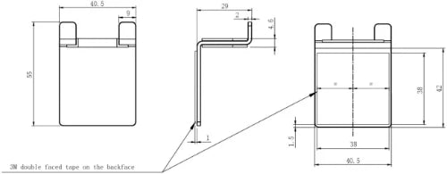 Procasa Vivo support pour raclette à coller - noir mat PVD