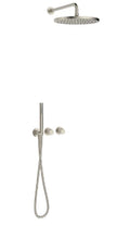 Procasa Vivo kit de finition pour thermostat de douche avec onduler & douchette & tête de douche 300 mm mural - Brushed Nickel PVD - brossé mat PVD