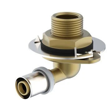 RIIFO Multi coude à sertir en laiton pour plaques de plâtre 90° FF 16 x 1/2 F-DWT35