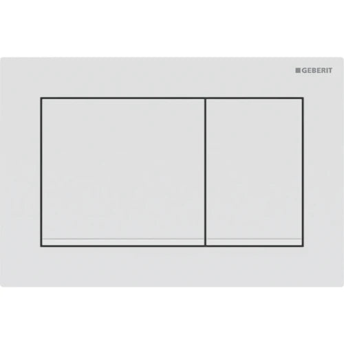 Plaque de déclenchement Geberit Omega30 pour rinçage à 2 volumes - blanc mat laqué - revêtement facile à nettoyer - blanches