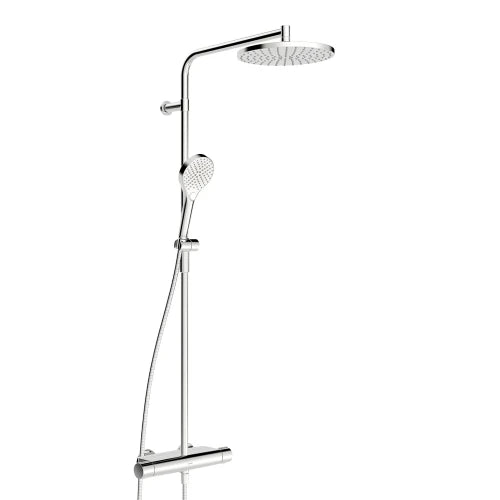 Hansa HansaViva colonne de douche thermostatique avec douche de pluie - douchette 3 jets - flexible 1750 mm - chromé