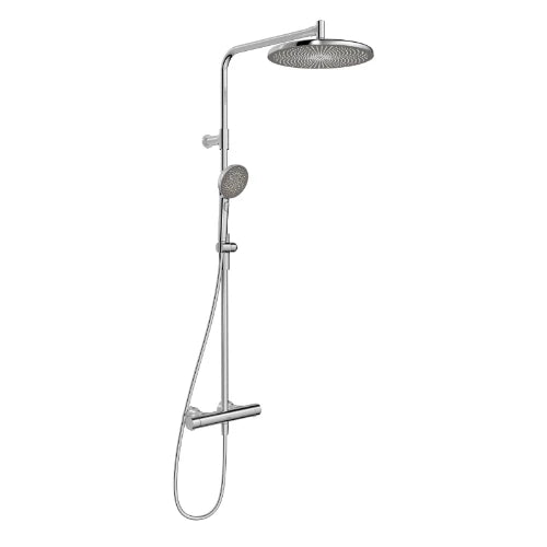 Hansa HansaAureliaa robinet thermostatique douche avec douchette 110 mm 3-jets avec douche à effet pluie 300 mm - avec barre et flexible 1750 mm - chromé