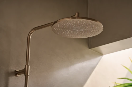 Hansa HansaAureliaa thermostat de douche avec douchette 110 mm 3-jets avec douche à effet pluie 300 mm - avec barre et flexible 1750 mm - bronze brossé