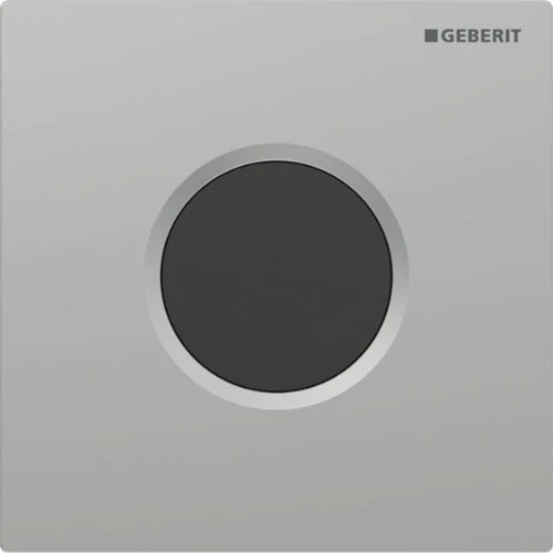 Commande d'urinoir Geberit à déclenchement électronique du rinçage - alimentation par le réseau - plaque de recouvrement type 01 - Laqué chromé mat / Revêtement facile à nettoyer