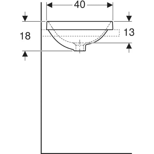 Geberit VariForm lavabo encastré rond 400 mm - blanc - sans trou de robinet - avec trop-plein
