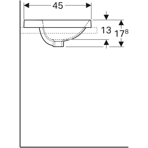 Geberit VariForm lavabo encastré rectangulaire 550 x 450 mm - blanc - avec trou de robinet - avec trop-plein