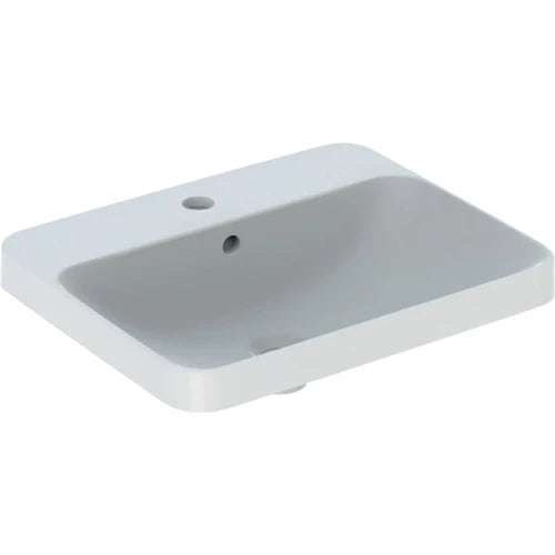Geberit VariForm lavabo encastré rectangulaire 550 x 450 mm - blanc - avec trou de robinet - avec trop-plein