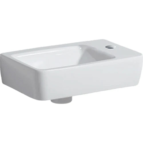 Geberit Renova Compact lave-mains 400 x 250 mm - blanc - avec trou de robinet droite - sans trop-plein