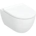 Set de WC suspendu à fond creux Geberit Acanto - forme fermée - TurboFlush - avec siège de WC - T 53.5cm - Mécanisme softclose Oui - Charnières Quick Release Verrouillable - Fixation Par le haut - Blanc / KeraTect