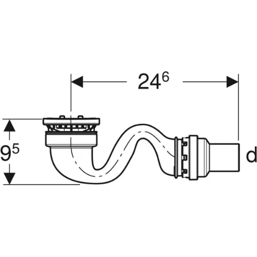 Siphon de douche Geberit Sestra - garde d'eau 50 mm - sortie en PE