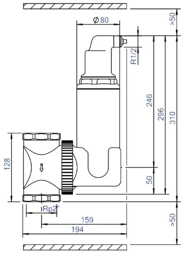 Spirotech Spirovent séparateur d'air Junior orientable RV FF 2 x 2