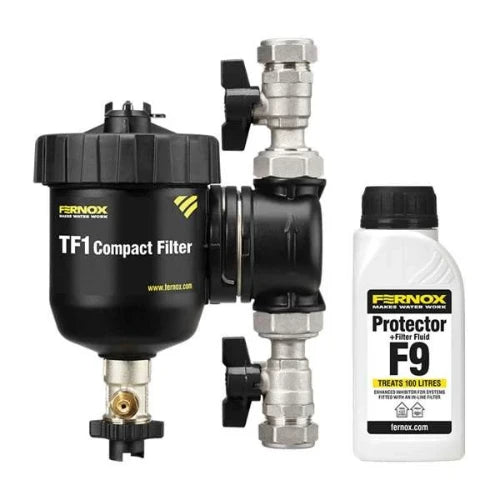 Fernox TF1 filtre Compact 22 x 22 mm avec Protector+ filtre fluid F9 265 ml - prix par set