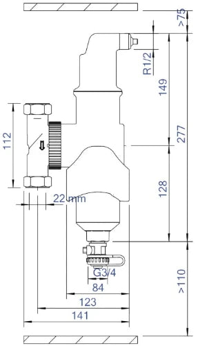 SPIROTECH SpiroCombi seperateur boue et purgeur orientable MB3 22mm