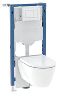 Geberit Systemfix PACK composé de : élément pour WC suspendu 1120 mm - avec réservoir intégré Sigma 12 cm - Plaque de commande Sigma20 blanche - WC suspendu iCon TurboFlush