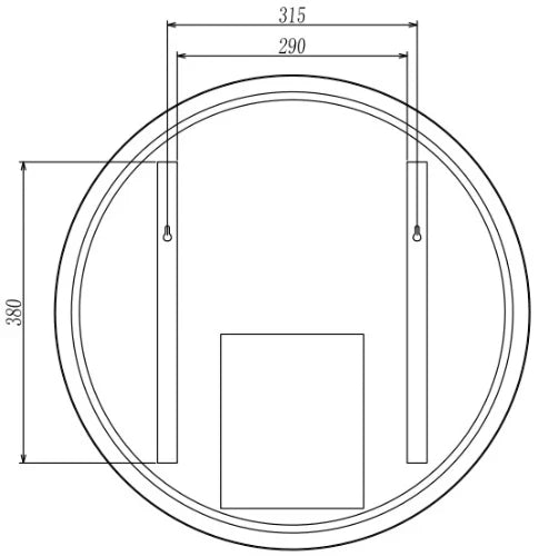 Procasa Mila miroir rond 600 mm - avec éclairage LED - noir mat