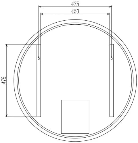 Procasa Mila miroir rond 800 mm - avec éclairage LED - noir mat