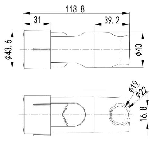 Procasa Rondo PDR glissière universelle pour set de douche 18-25 mm - chromé