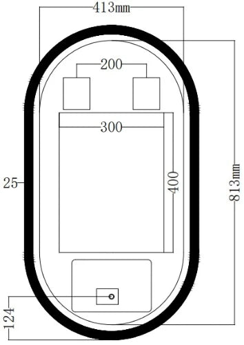Procasa Klaire mirroir ovale 900 x 500 mm - avec éclairage led - anti-buée - capteur - dimmable