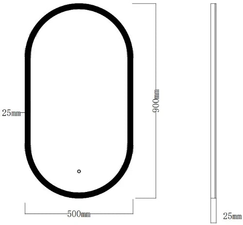 Procasa Klaire mirroir ovale 900 x 500 mm - avec éclairage led - anti-buée - capteur - dimmable