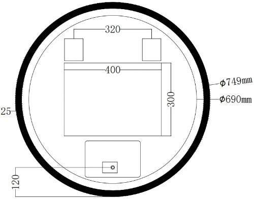 Procasa Klaire mirroir rond 800 mm - avec éclairage led - anti-condensation - capteur - dimmable
