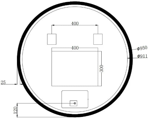 Procasa Klaire mirroir rond 1000 mm - avec éclairage led - anti-condensation - capteur - dimmable