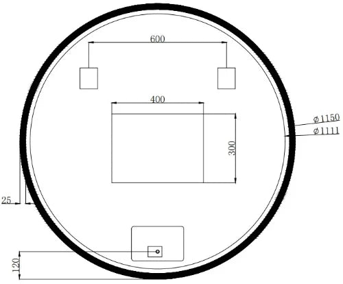 Procasa Klaire mirroir rond 1200 mm - avec éclairage led - anti-buée - capteur - dimmable