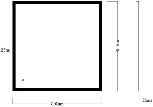Procasa Klaire mirroir carré 800 x 800 mm - avec éclairage led - anti-buée - capteur - dimmable