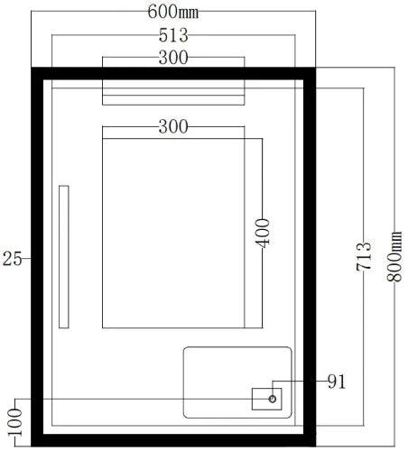 Procasa Klaire mirroir rectangle 600 x 800 mm - avec éclairage led - anti-buée - capteur - dimmable