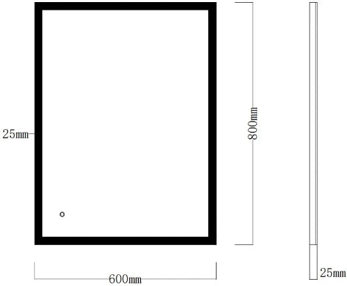 Procasa Klaire mirroir rectangle 600 x 800 mm - avec éclairage led - anti-buée - capteur - dimmable