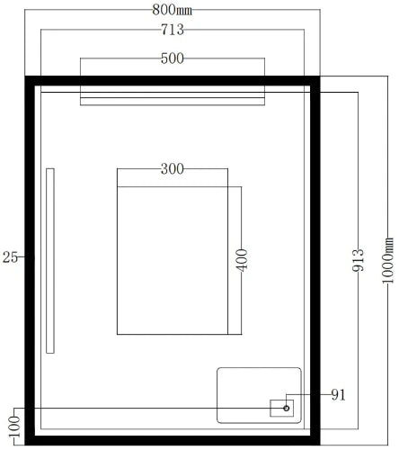 Procasa Klaire mirroir rectangle 1000 x 800 mm - avec éclairage led - anti-condensation - capteur - dimmable