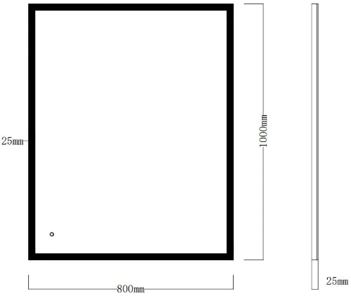 Procasa Klaire mirroir rectangle 1000 x 800 mm - avec éclairage led - anti-condensation - capteur - dimmable