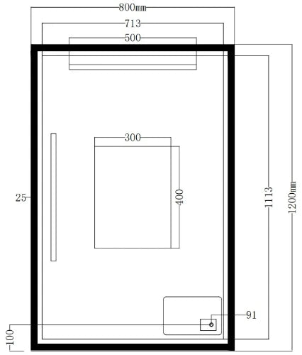 Procasa Klaire mirroir rectangle 1200 x 800 mm - avec éclairage led - anti-buée - capteur - dimmable