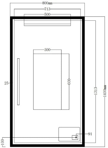 Procasa Klaire mirroir rectangle 1400 x 800 mm - avec éclairage led - anti-buée - capteur - dimmable