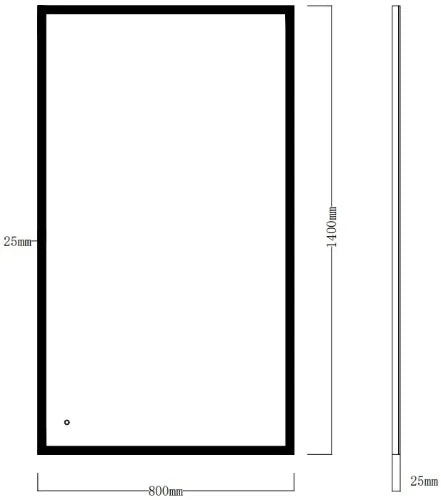 Procasa Klaire mirroir rectangle 1400 x 800 mm - avec éclairage led - anti-buée - capteur - dimmable