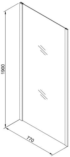 Procasa Free Basic paroi lateral 1900 x 800 mm - transparant - chromé