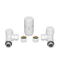 ProOne Radect set radiateur de raccordement 4 avec raccords équerres réglables et raccord de transition avec O-ring - blanc de signalisation RAL 9016