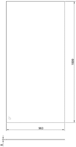 Procasa Open Wall 2.0 Walk-In paroi autoportante 1000 x 2000 x 8 mm - transparant anti-calcaire - sans profile & tige de stabilisation