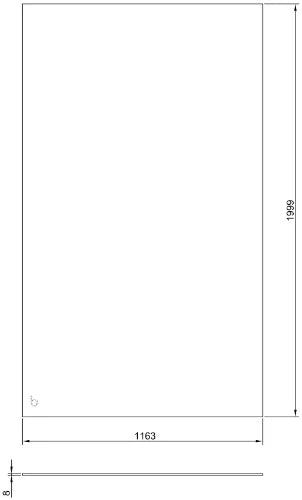 Procasa Open Wall 2.0 Walk-In paroi autoportante 1200 x 2000 x 8 mm - transparant anti-calcaire - sans profile & tige de stabilisation